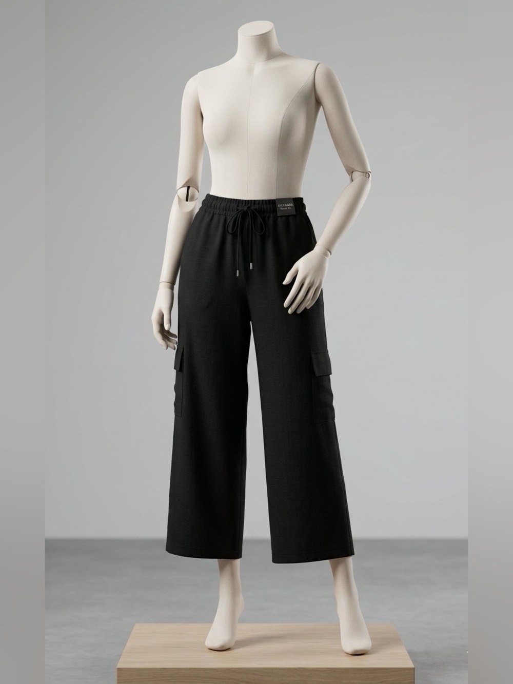 GAP Linen Wide Leg; Crop Cargo Pants with Drawstring Waist Size L Petite EUC